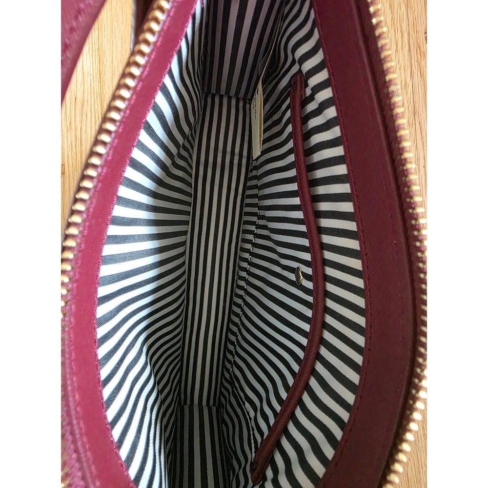 Kate Spade New York Fox Crossbody Bag Burgundy Saffiano Leather Whimsical Purse - Picture 5 of 10